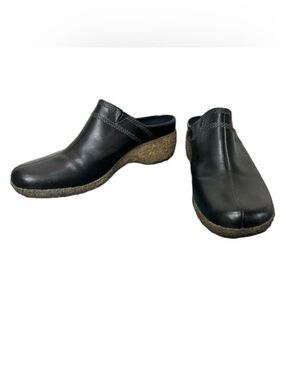 Timberland Black Leather Mules Clogs Size 9.5